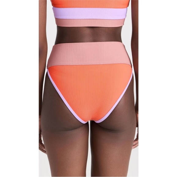 Beach Riot Emmy Ribbed Bikini Bottoms in Oasis Colorblock SZ L NWOT - Picture 2 of 6